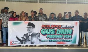Deklarasi Relawan Gus Imin Presiden 2024 Kota Tidore Kepulauan di Blok M, Kelurahan Tuguwaji, Kota Tidore Kepulauan, Minggu (2/7/2023)