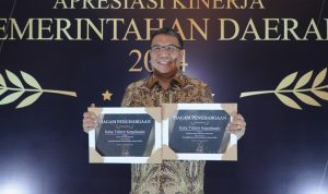 Sekretaris Daerah Kota Tidore Kepulauan, Ismail Dukomalamo usai menerima penghargaan Apresiasi Kinerja Pemerintahan Daerah Tahun 2024