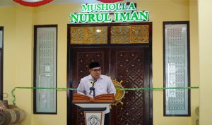 Wakil Wali kota Tidore Ahmad Laiman S.Sos memberikan sambutan pada Peresmian Musholla Nurul Iman di Rt 1 Kelurahan Gurabati, Selasa Pagi (17/2/2026)