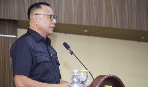 Wali Kota Tidore Kepulauan Muhammad Sinen, SE menyampaikan Pidato pada Rapat Paripurna DPRD dengan agenda penyampaian Ranperda tentang APBD-P TA 2026 beserta Nota Keuangannya, di ruang paripurna DPRD, Selasa (22/9/2026).